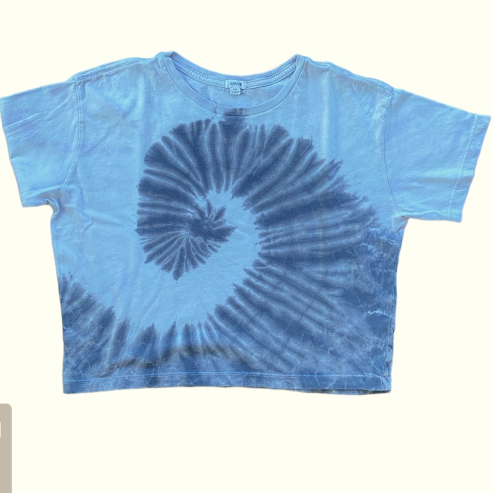 Garage Blue Tie-Dye Crop Top
